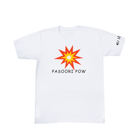 "Pasoori Pow" Emoji Tee Shirt - White